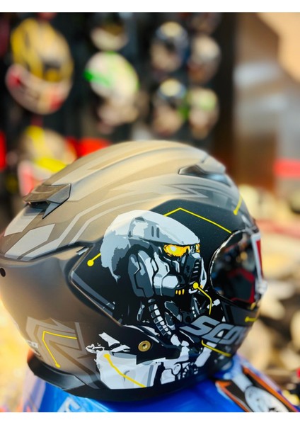 FF-871 Cyber Fullface Motosiklet Kaskı (Siyah-Gri)