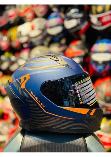 910 Kapalı Kask Güneş Vizörlü Siyah Camlı Motosiklet Kaskı (Mat Blue) modelleri