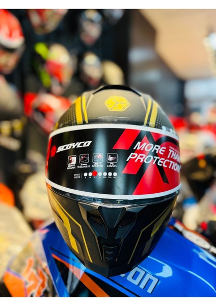 869 Blade Fullface Motosiklet Kaskı (Siyah-Gold)