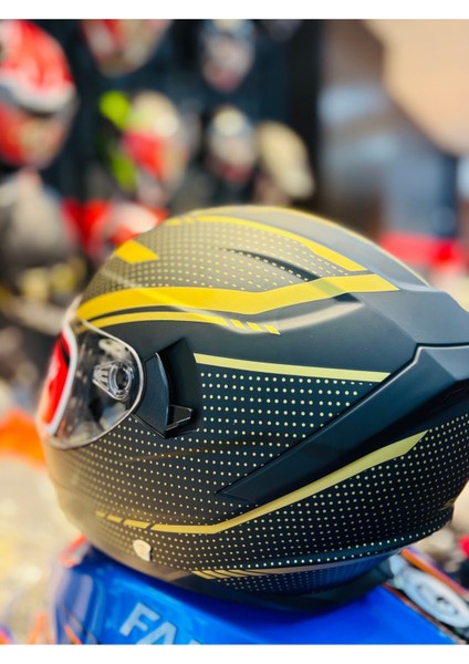 869 Blade Fullface Motosiklet Kaskı (Siyah-Gold) fırsatları