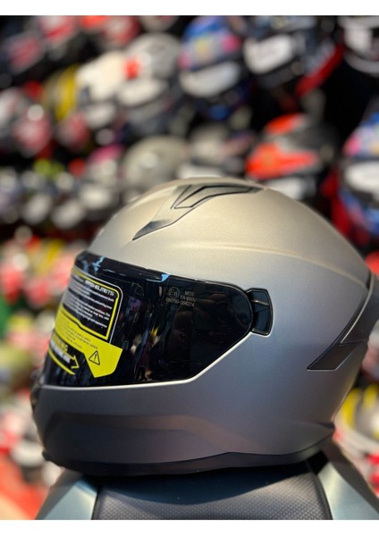 910 Helmet Full Face Güneş Vizörlü Motosiklet Kaskı (Mat Gri) fırsatları