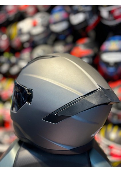 910 Helmet Full Face Güneş Vizörlü Motosiklet Kaskı (Mat Gri) indirimleri