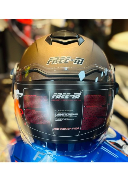 FR-665 Yarım Açık (Çenesiz) Güneş Vizörlü Motosiklet Kaskı (Kahve) modelleri