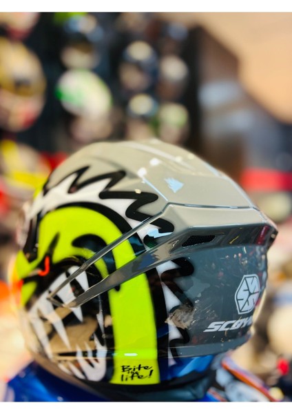 FF-869 Shark Fullface Güneş Vizörlü Motosiklet Kaskı (Siyah-Gri-Neon) fırsatları