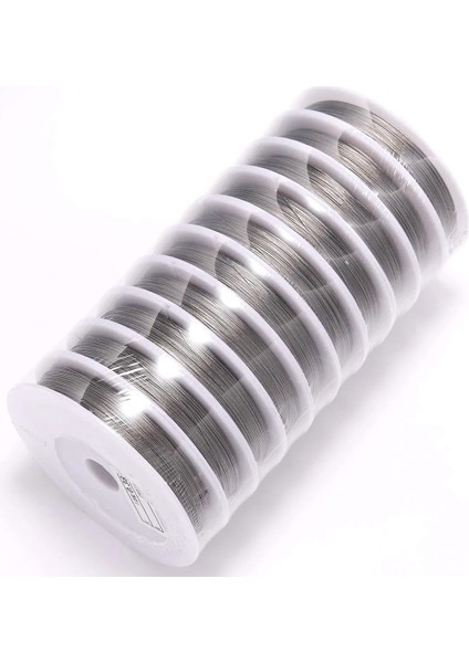 Takı ve Filografi Teli Makara Tel - 0.4mm Ince - 10 Adet Gümüş Renk