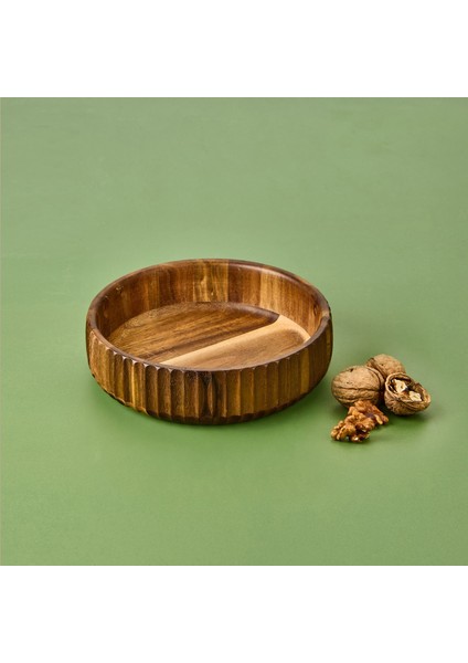 Akasya Curve Kase - Kahverengi - 22 cm