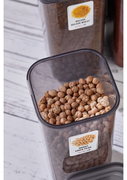Lia 92 Parça Kare Erzak ve Bakliyat Saklama Kabı Baharat Seti 12X300ML 10X(350ML500ML1100ML)4X1700ML