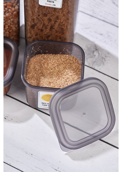 Lia 92 Parça Kare Erzak ve Bakliyat Saklama Kabı Baharat Seti 12X300ML 10X(350ML500ML1100ML)4X1700ML