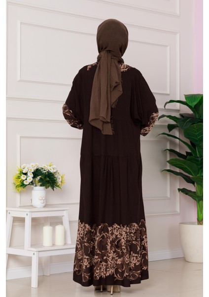 Robalı Zühre Viscon Elbise-Kahverengi indirimleri