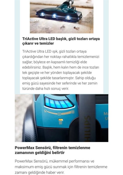 Ultra LED Başlık ve Powercyclone 10 Teknolojisi ile Premium Toz Torbasız Elektrikli Süpürge, Nanoclean Teknolojisi, Powermax Sensörü