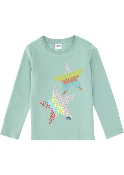 Kız Çocuk Su Yeşili Sweatshirt 50298180-VR048