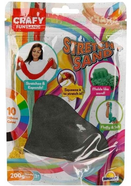 3607 Crafy Streç Oyun Kumu Siyah 200 G -Sunman
