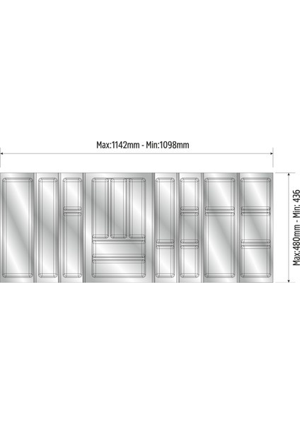 Mutfak Çekmece Içi Kaşıklık 114CM x 48CM Yanlar ve Boydan 4cm Kesilebilir, Beyaz fırsatları