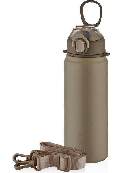 Çelik Termos Matara 750ML Kahverengi