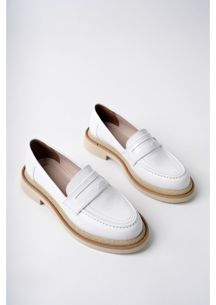 Velora Model Siyah Cilt Rugan Detaylı Kadın Loafer Günlük Ayakkabı Makosen