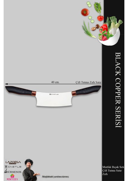 Black Copper Serisi Mutfak Bıçak Pizza Pide Börek Kıyma Bıçağı Zırhı fiyatları
