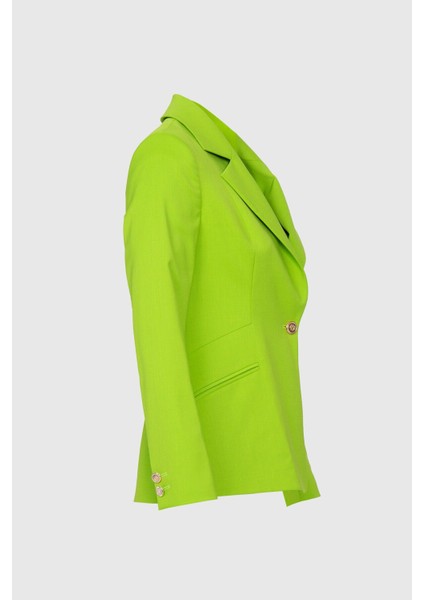 Fit Kesim Blazer Tek Düğmeli Yeşil Ceket fiyatları