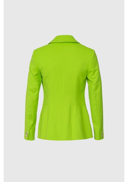 Fit Kesim Blazer Tek Düğmeli Yeşil Ceket modelleri