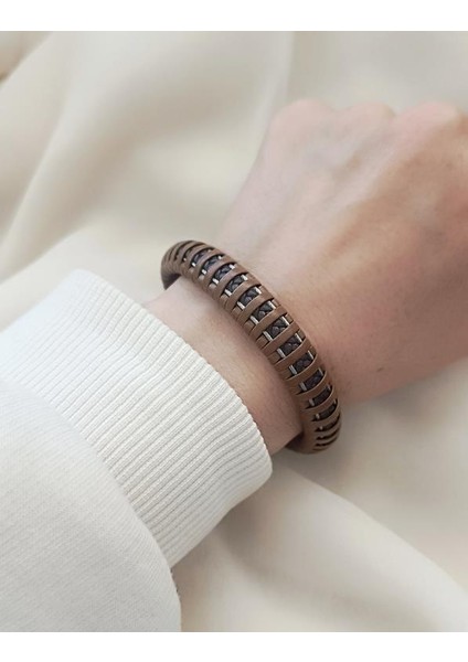 21 cm Bileklik Hakiki Deri Örgü Unisex Kahverengi Bilezik fiyatları