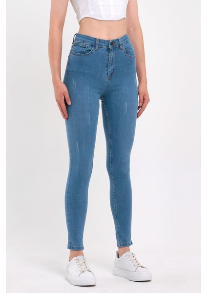 Kadın Tırnaklı Taşlamalı Jeans fiyatları