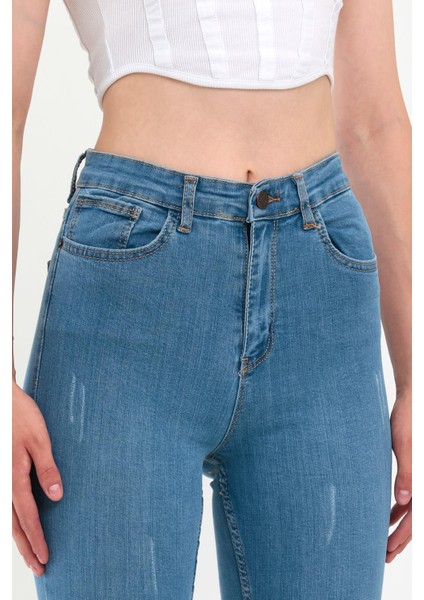 Kadın Tırnaklı Taşlamalı Jeans modelleri