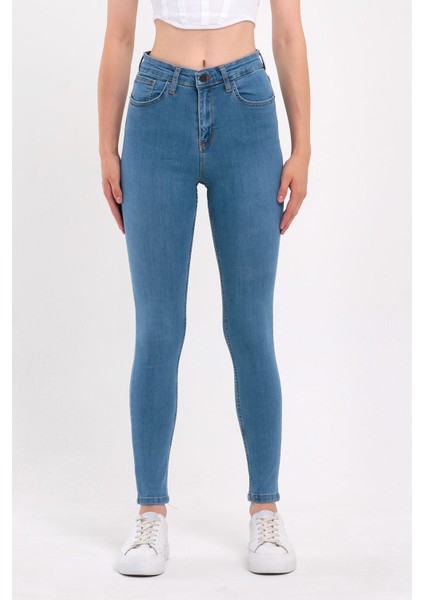 Kadın Düz Renk Jeans