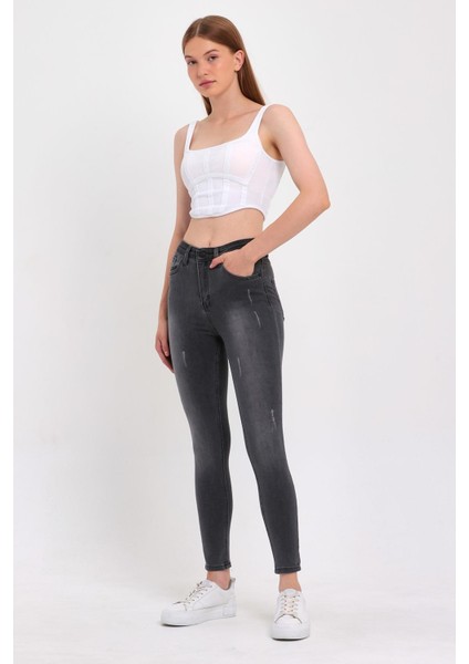Kadın Tırnaklı Taşlamalı Jeans fırsatları
