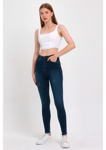 Kadın Tırnaklı Taşlamalı Jeans fırsatları