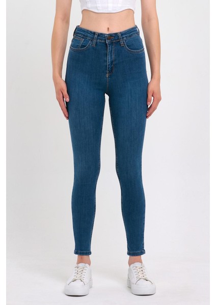 Kadın Düz Renk Jeans