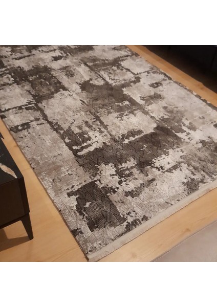 Connect Gri Halı Antrasit Halı Yün Halı Yumuşak Kalın Akrilik Halı Salon Halısı Oturma Odası Halısı 156*230 cm