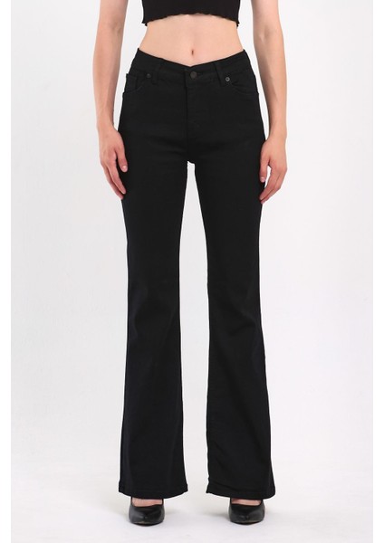 Kadın Ispanyol Paça Düz Renk Jeans fiyatları