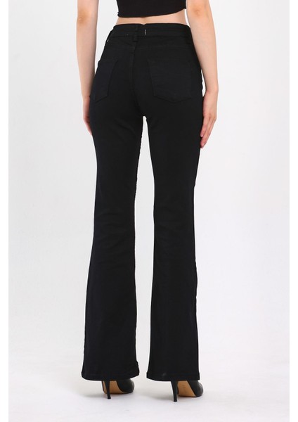 Kadın Ispanyol Paça Düz Renk Jeans indirimleri