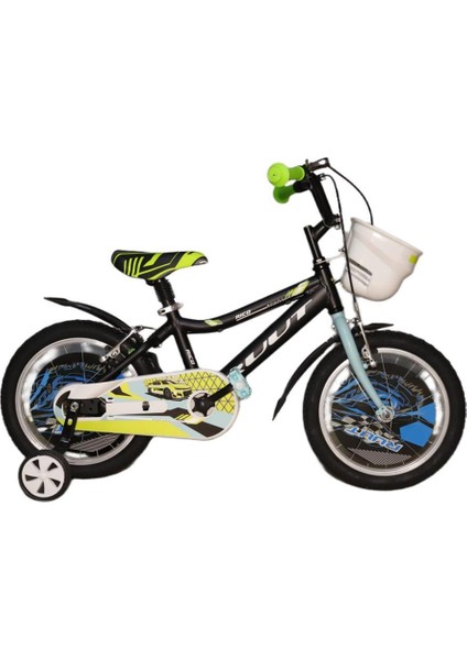 16J Ruut Rıco Çocuk Bisikleti - Siyah Lime Turkuaz