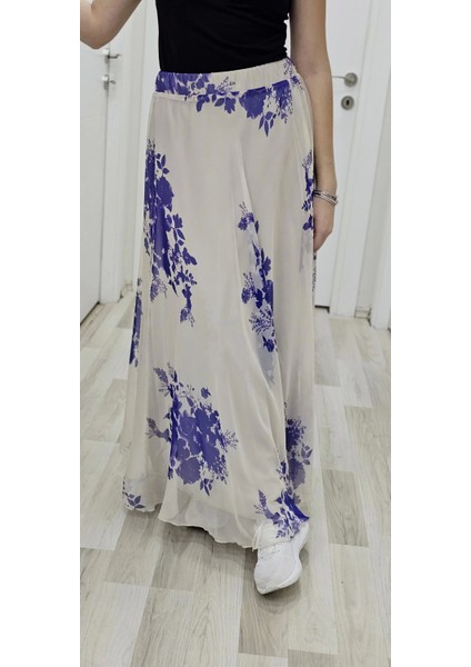 Bel Lastikli Kloş Şifon Etek 6003-BEJ/MOR fırsatları
