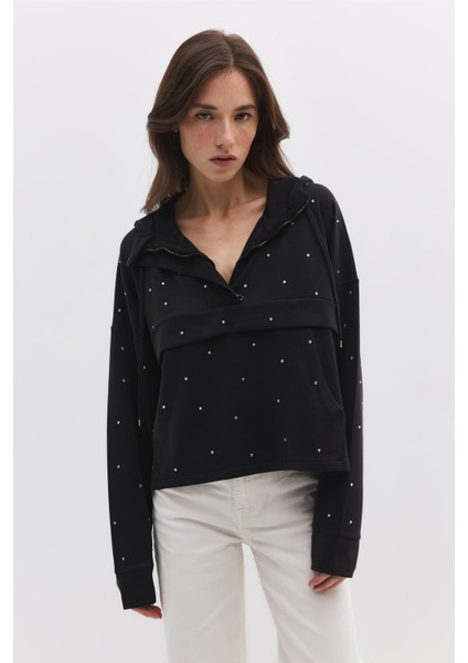 Modal Taş Işlemeli Sweatshirt