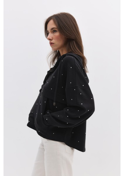 Modal Taş Işlemeli Sweatshirt