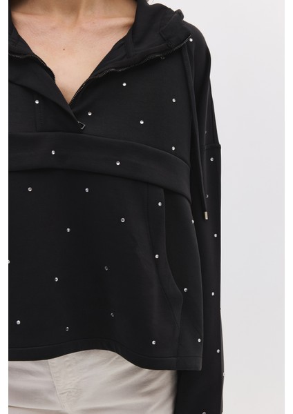 Modal Taş Işlemeli Sweatshirt