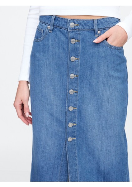 Kadın Mavi Denim Etek modelleri
