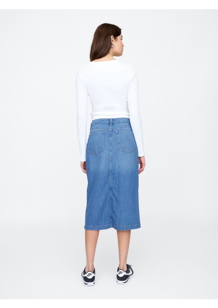 Kadın Mavi Denim Etek indirimleri