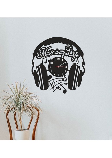 Music Is My Life Tasarımlı Mdf Duvar Saati