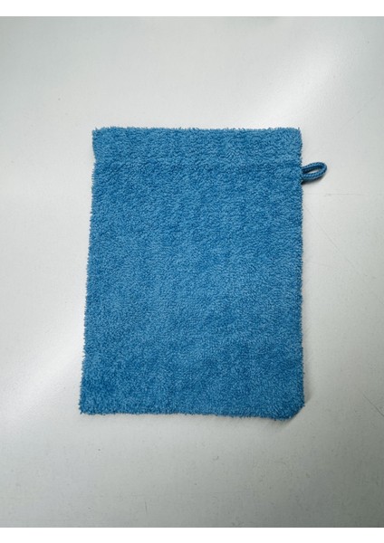 16 x 21 cm Mavi Havlu Banyo Kesesi Pamuklu
