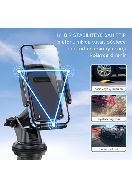 Nano Vantuzlu Teleskopik Torpido Üstü Telefon Tutucu, V Tipi Düşmez Sarsılmaz Telefon Tutucu fiyatları