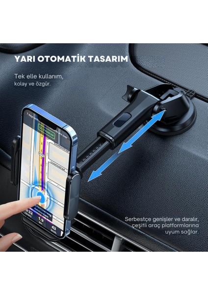 Nano Vantuzlu Teleskopik Torpido Üstü Telefon Tutucu, V Tipi Düşmez Sarsılmaz Telefon Tutucu fırsatları