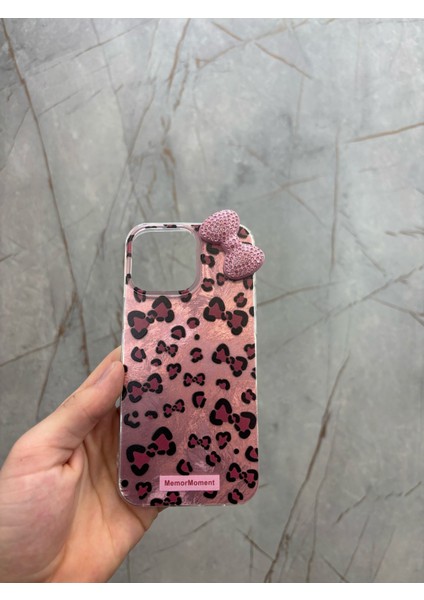 Apple iPhone 16 Pro Max Uyumlu Kılıf Kurdele Desenli Benekli Baskılı Kapak