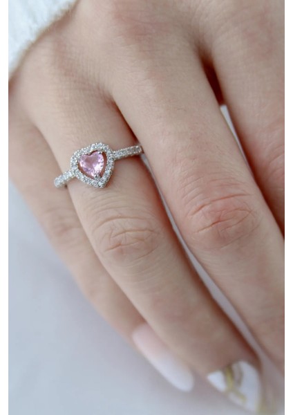 Çelik Pembe Ayarlanabilir Kadın Kalpli Pandora Gümüş Yüzük indirimleri