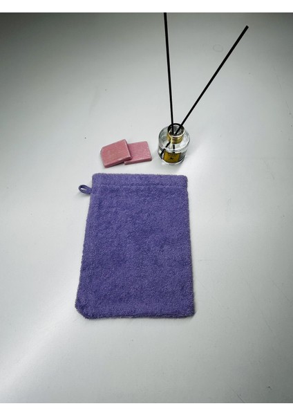 16 x 21 cm Lila Havlu Banyo Kesesi Pamuklu