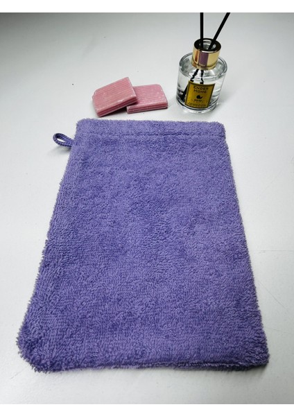 16 x 21 cm Lila Havlu Banyo Kesesi Pamuklu