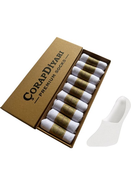 Premium 9'lu Dikişsiz Burunlu Kaydırmaz Silikon Topuklu Bambu Babet Çorap