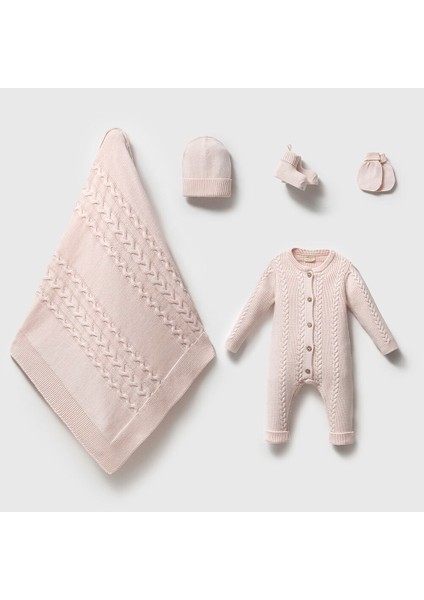 8264N Unisex Bebek Triko Gots 5'li Kutulu Naturel Hastane Çıkış Seti