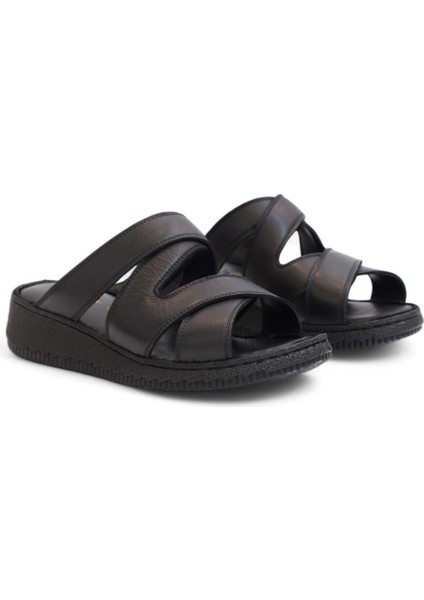 2120 Ultra Hafif Esnek Tabanlı Hakiki Deri Tam Anatomik Kadın Terlik - NKT02120-SIYAH-36 modelleri